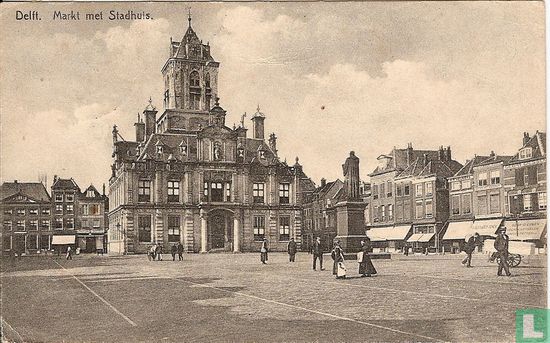 Delft - Markt met Stadhuis - Image 1