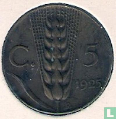 Italien 5 centesimi 1925 - Bild 1