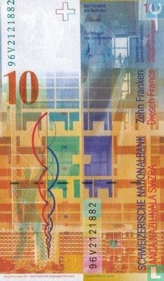 Zwitserland 10 Franken 1996 - Afbeelding 2