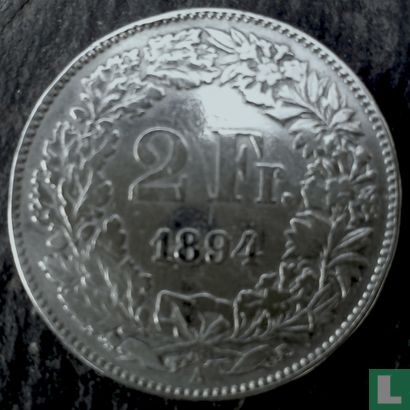 Zwitserland 2 francs 1894 - Afbeelding 1