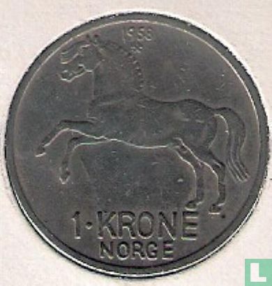 Noorwegen 1 krone 1958 - Afbeelding 1
