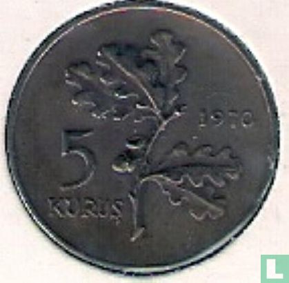 Turkije 5 kurus 1970 - Afbeelding 1