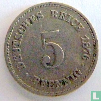 Empire allemand 5 pfennig 1876 (F) - Image 1