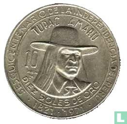Peru 10 Sol de Oro 1971 "150th anniversary of independence" - Bild 2