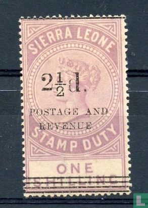 Tax stamp with overprint