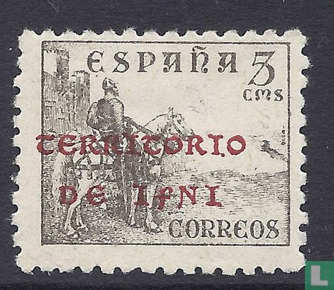 El Cid on horseback with overprint