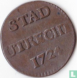 Utrecht 1 duit 1724 - Afbeelding 1