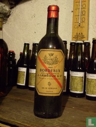 J. Lebègue Bordeaux 1961 rouge - Afbeelding 1