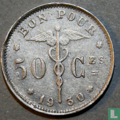 Belgique 50 centimes 1930 (FRA) - Image 1