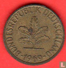 Duitsland 5 pfennig 1969 (J) - Afbeelding 1