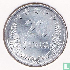 Albanië 20 qindarka 1969 "25th anniversary of Albania's liberation" - Afbeelding 2