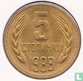 Bulgarien 5 Stotinki 1988 - Bild 1