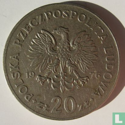 Pologne 20 zlotych 1976 (avec marque d'atelier) "Marceli Nowotko" - Image 1