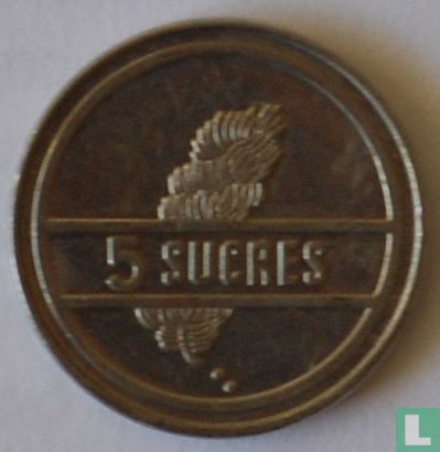 Ecuador 5 sucres 1988 - Afbeelding 2