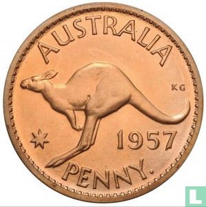 Australië 1 penny 1957 verguld - Afbeelding 1