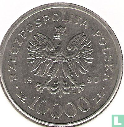 Polen 10000 zlotych 1990 "10 years of Solidarnosc" - Afbeelding 1
