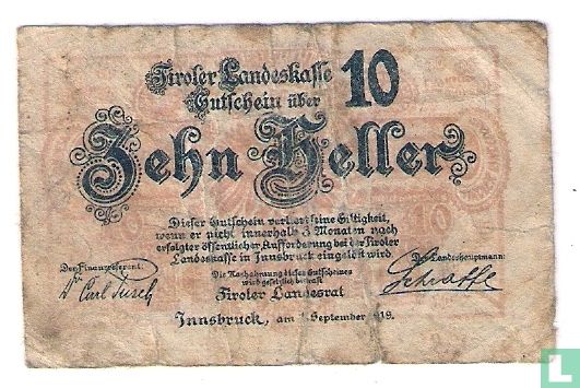 Tirol 10 Heller 1919 - Afbeelding 1