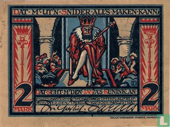 Munster, Stadt - 2 marks (4) 1921 - Image 2