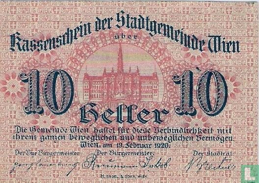 Wien 10 Heller 1920 - Afbeelding 1