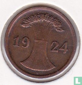 Duitse Rijk 2 rentenpfennig 1924 (D) - Afbeelding 1