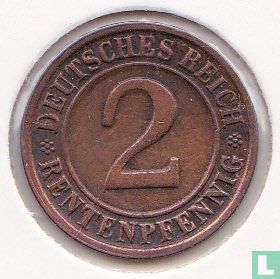 Duitse Rijk 2 rentenpfennig 1924 (D) - Afbeelding 2