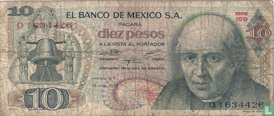 Mexico 10 Pesos  - Afbeelding 1