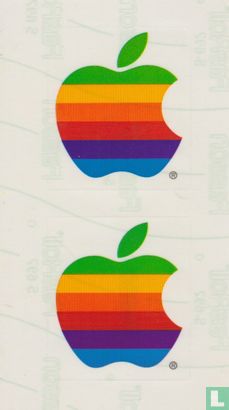 Apple regenboog-logo 2x op transparante achtergrond