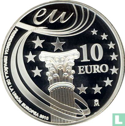 Spanje 10 euro 2010 (PROOF) "Presidency of the European Union Council" - Afbeelding 2