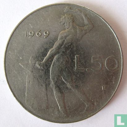 Italië 50 lire 1969 - Afbeelding 1