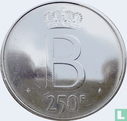 België 250 francs 1976 (NLD - kleine B) "25 years Reign of King Baudouin" - Afbeelding 2