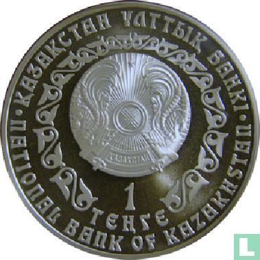 Kasachstan 1 Tenge 2010 (ungefärbte) "Silver Irbis" - Bild 2