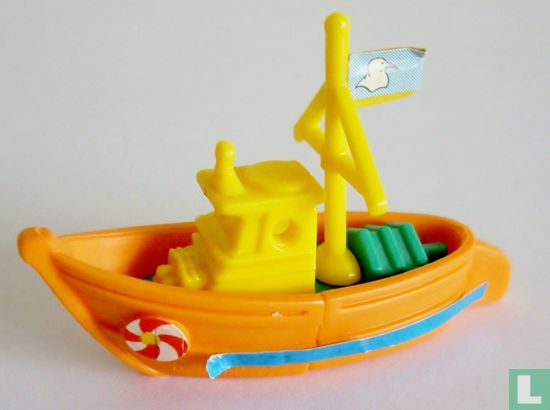 Vissersbootje (oranje) - Afbeelding 1