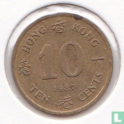 Hong Kong 10 cents 1987 - Afbeelding 1