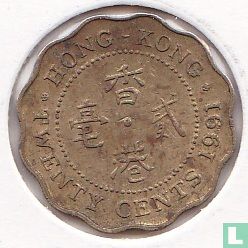 Hong Kong 20 cents 1991 - Afbeelding 1