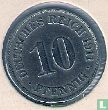Empire allemand 10 pfennig 1911 (J) - Image 1