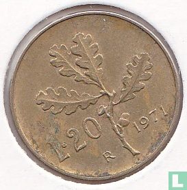 Italië 20 lire 1971 - Afbeelding 1