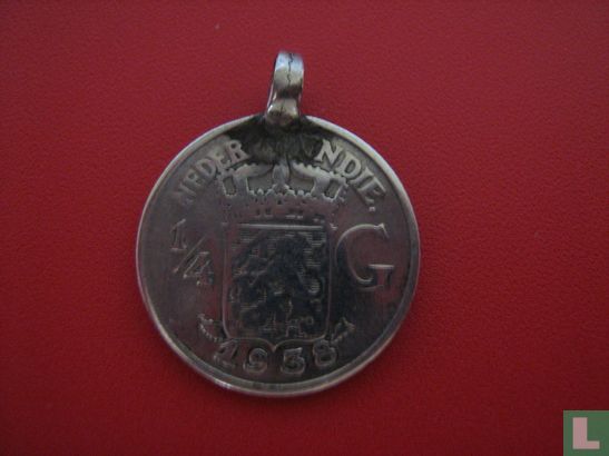 1/4 Gulden 1938 Ned Indie met zilveren oog - Image 1