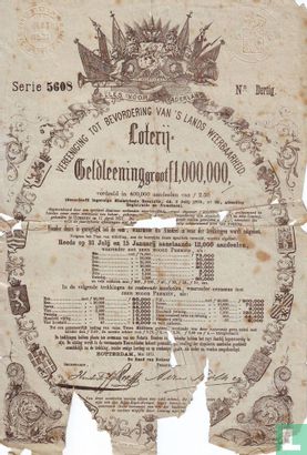Loterij Geldleening groot f 1.000.000,= - Image 1
