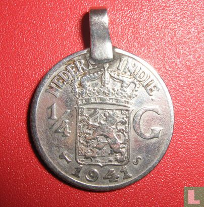 1/4 Gulden Ned Indie 1941S met zilver oog - Image 1