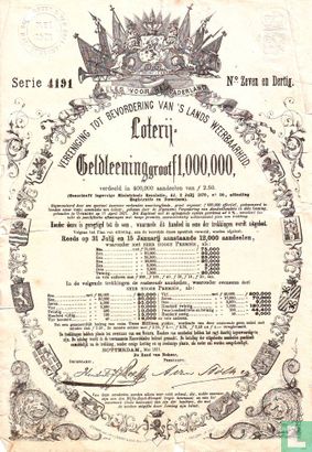 Loterij Geldleening groot fl 1.000.000,= - Image 1