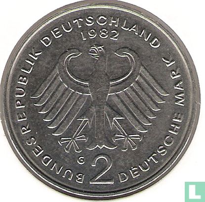 Duitsland 2 mark 1982 (G - Kurt Schumacher) - Afbeelding 1
