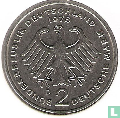 Germany 2 mark 1975 (D - Theodor Heuss) - Image 1