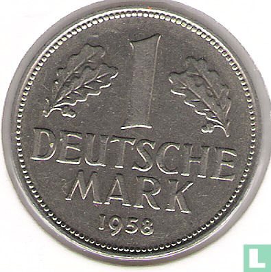 Duitsland 1 mark 1958 (D) - Afbeelding 1