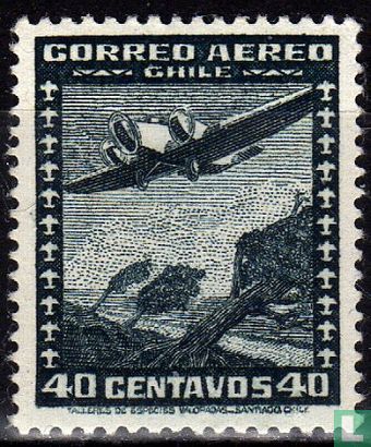 Vliegtuig boven de Andes