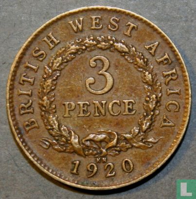 British West Africa 3 pence 1920 (KN) - Image 1