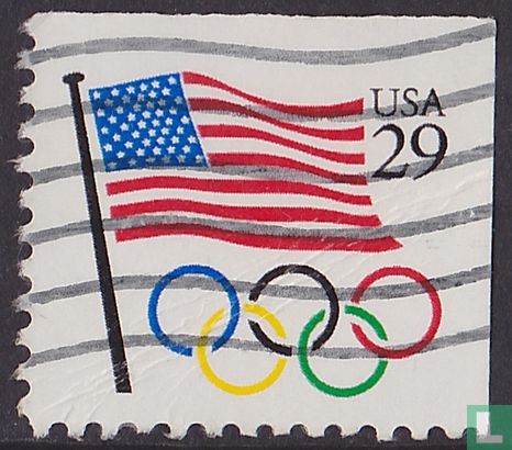 Flag with Olympic Rings