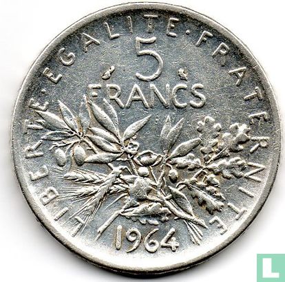 Frankreich 5 Franc 1964 - Bild 1
