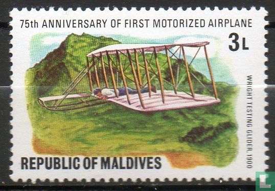 75. Jahrestag des ersten motorisierten Flugzeug.