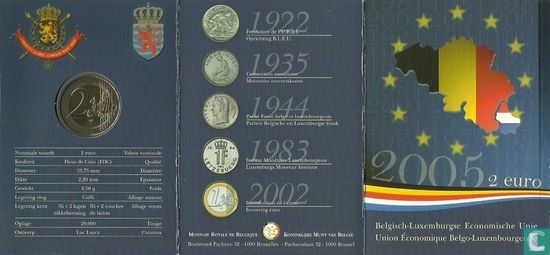 België 2 euro 2005 (folder) "Belgian - Luxembourg Economic Union" - Afbeelding 2