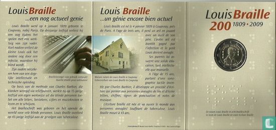 Belgique 2 euro 2009 (folder) "200th anniversary of the birth of Louis Braille" - Image 1